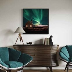 Alternative view of Norðurljós veggmynd á striga