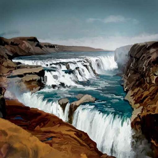 Gullfoss Art print on canvas