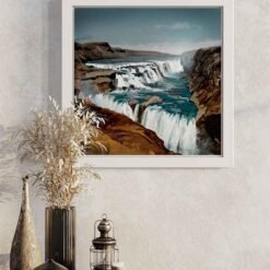 Alternative view of Gullfoss veggmynd á striga