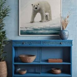 Alternative view of Ísbjörn veggmynd á striga